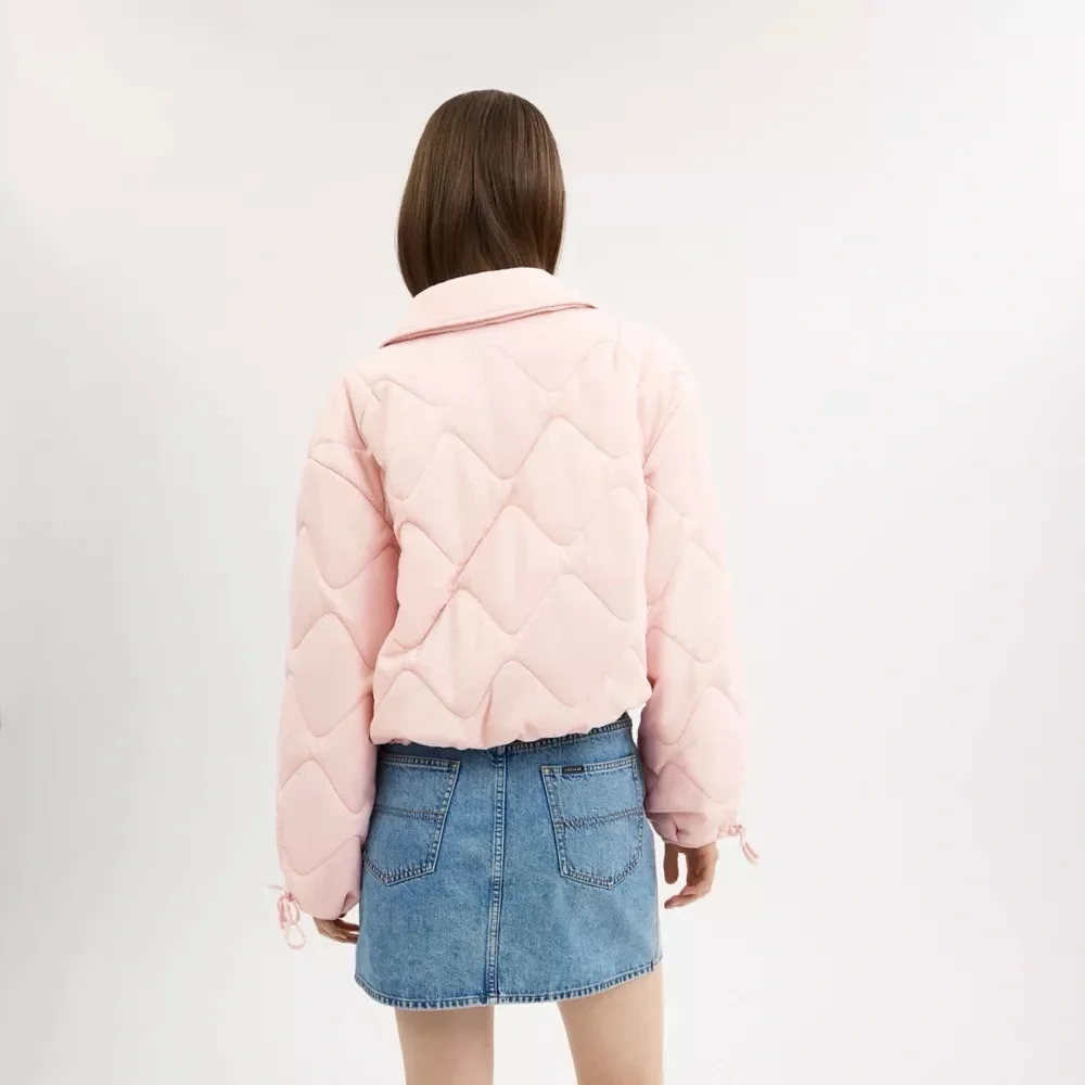 Coach Quilted Blouson Jacket In Recycled Nylon Pink